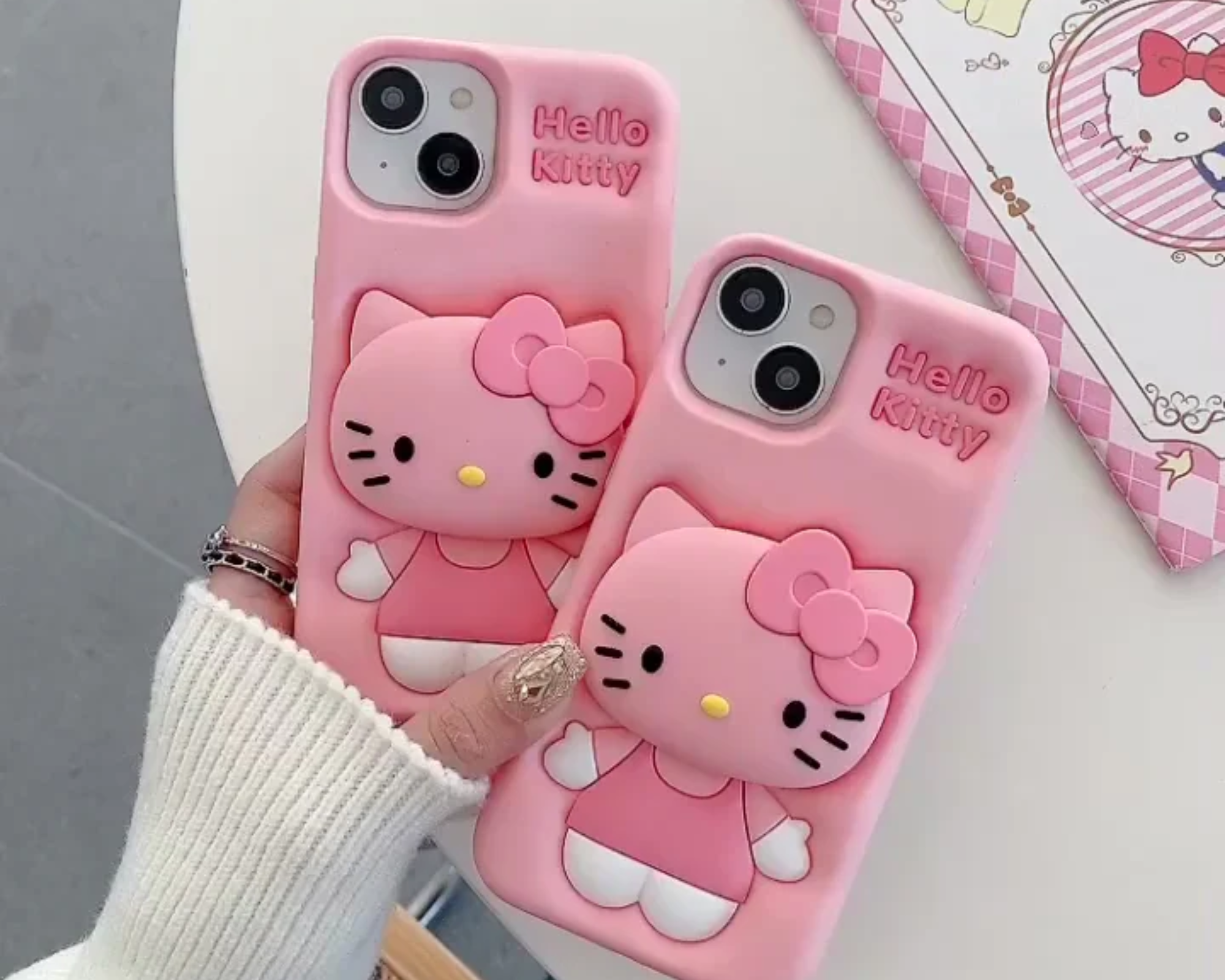 Hello Kitty Pink Bow: 3D Silicone Case – Cartoon Collection