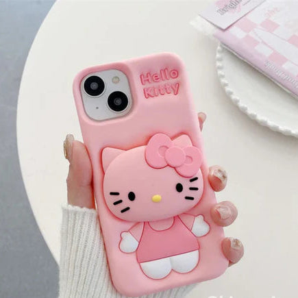 Hello Kitty Pink Bow: 3D Silicone Case – Cartoon Collection