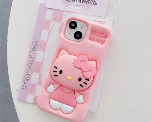 Hello Kitty Pink Bow: 3D Silicone Case – Cartoon Collection