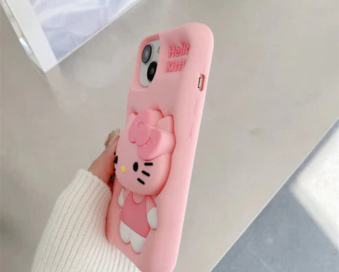 Hello Kitty Pink Bow: 3D Silicone Case – Cartoon Collection
