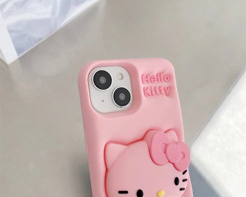 Hello Kitty Pink Bow: 3D Silicone Case – Cartoon Collection