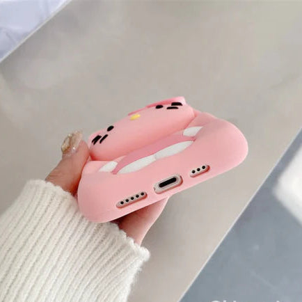 Hello Kitty Pink Bow: 3D Silicone Case – Cartoon Collection