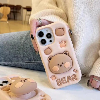 Beary Bop iPhone Case (With Built-in Stand)