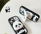Blush Panda Mirror iPhone Case (With Built-in Stand)