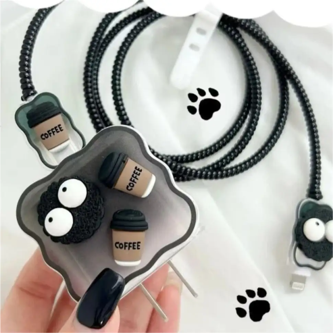 3D Espresso Edition – iPhone Charger Cover (With Wire Protector)