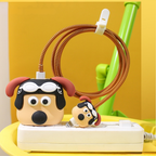 Pilot Pug Edition – iPhone Charger Cover (With Wire Protector)