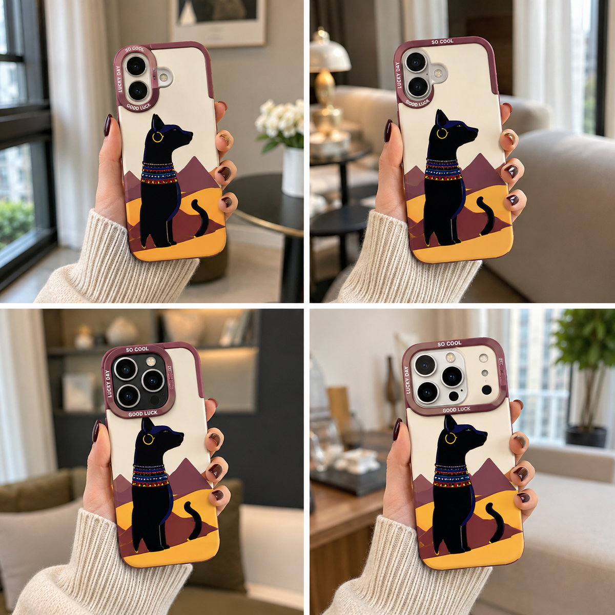 ✨ Egyptian Desert Night Dog | Premium Designer iPhone Cover