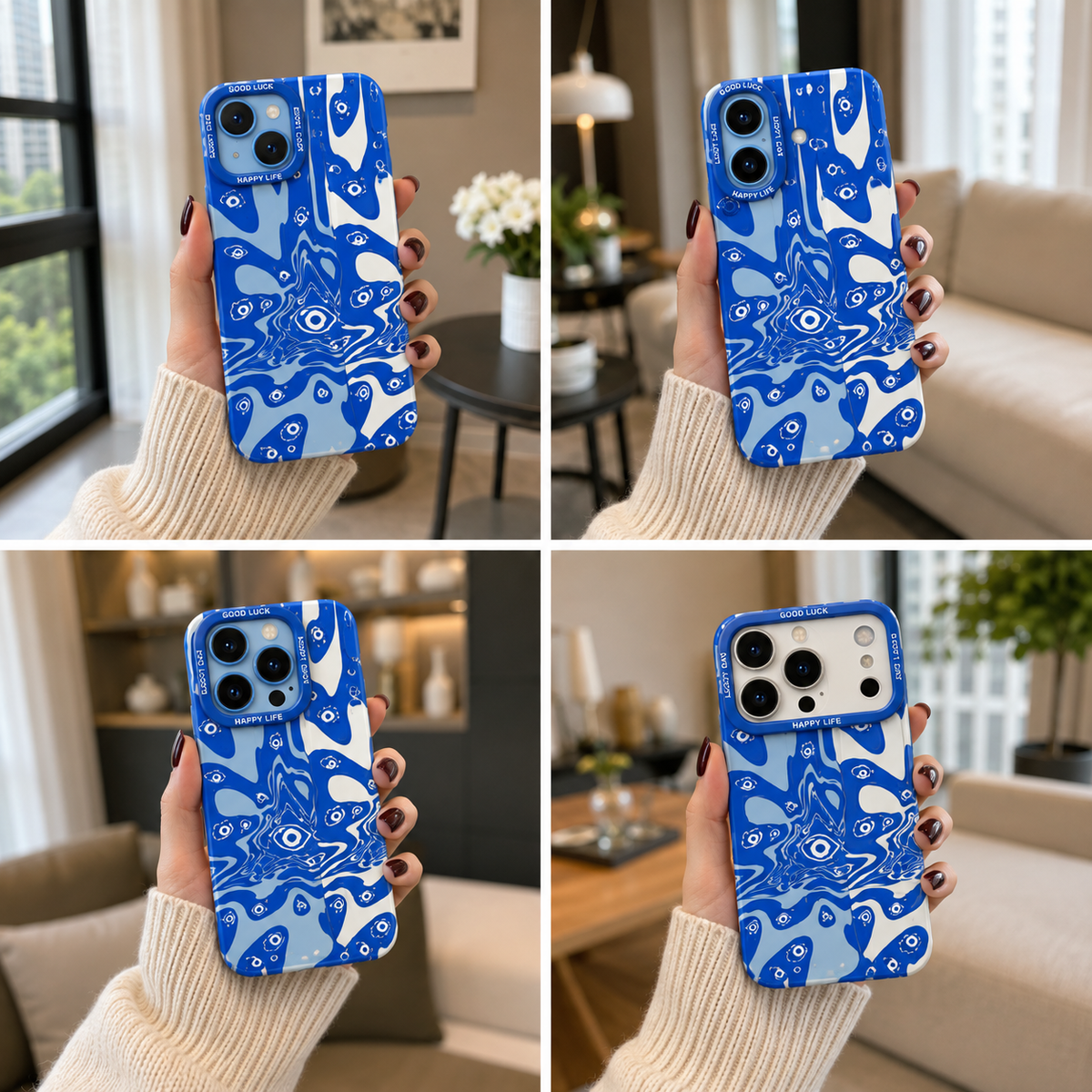 ✨ Vibrant All-Seeing Eye & Wave Pattern | Premium Designer iPhone Cover