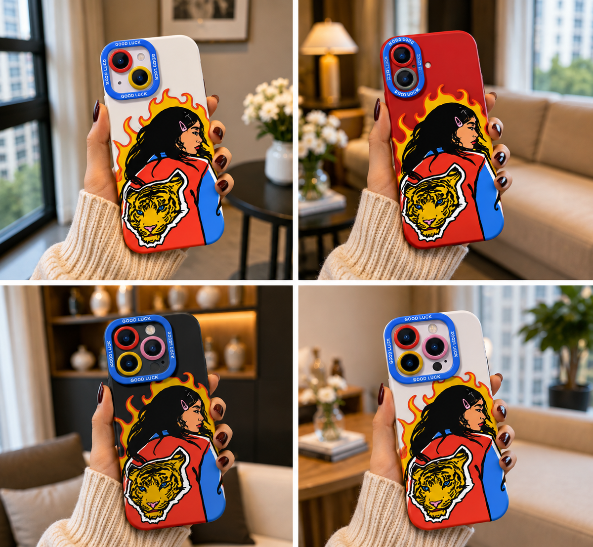 ✨ Fierce Flames & Tiger Guardian | Premium Designer iPhone Cover