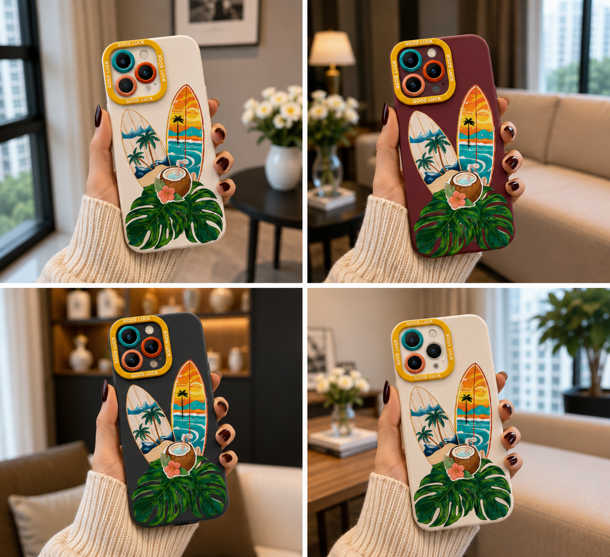✨ Tropical Surf Vibes | Premium Designer iPhone Cover