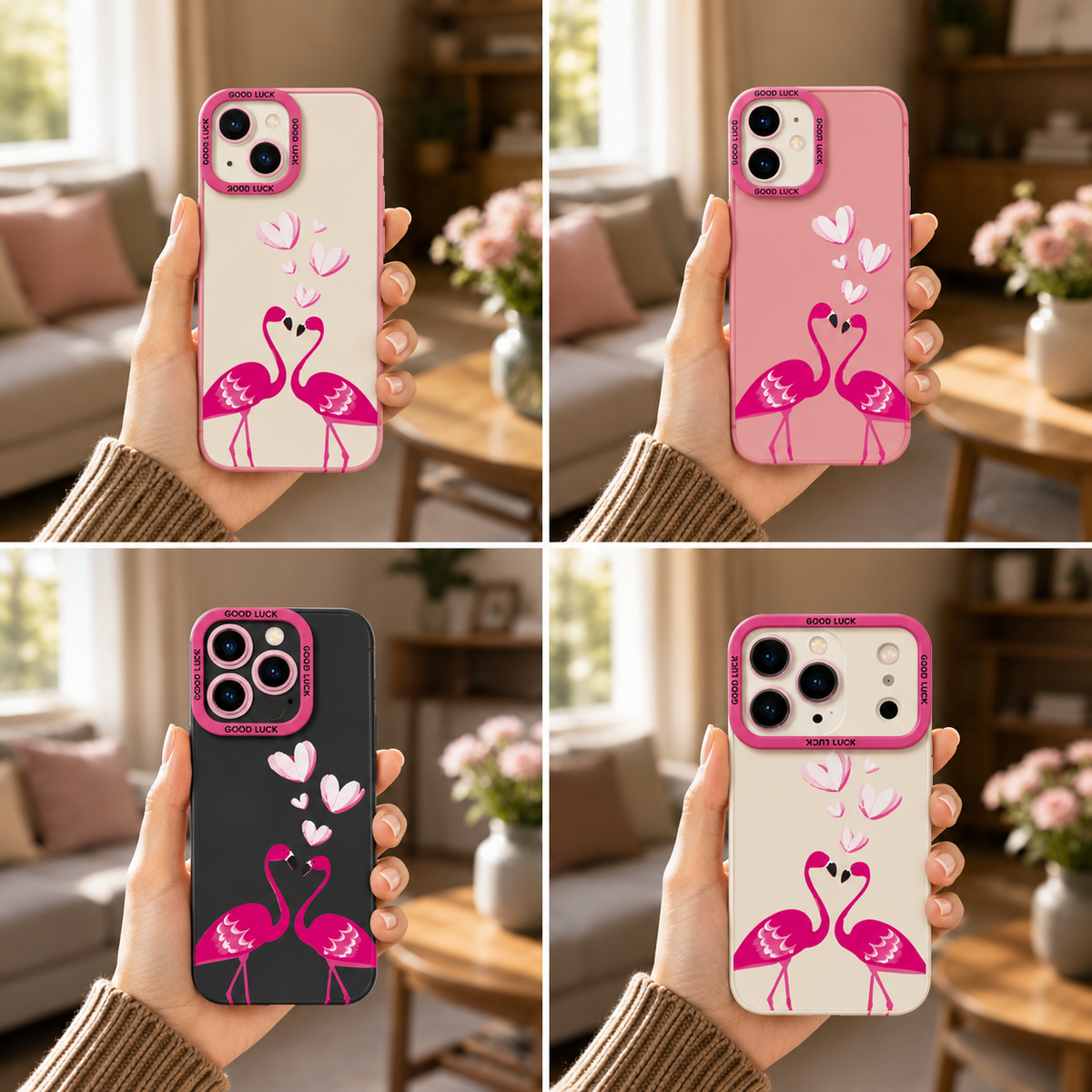 ✨ Flirty Flamingo Love | Premium Designer iPhone Cover
