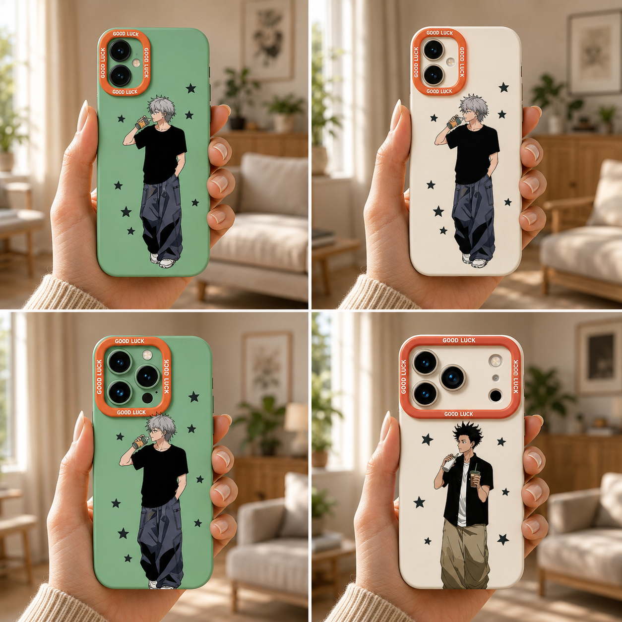 ✨ Anime Star Duo | Premium Designer iPhone Cover