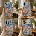 ✨ Vintage Postage Stamp Collage | Premium Designer iPhone Cover