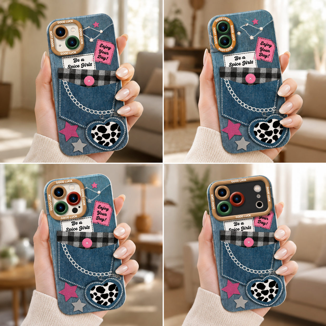 ✨ Retro Denim Charm | Premium Designer iPhone Cover
