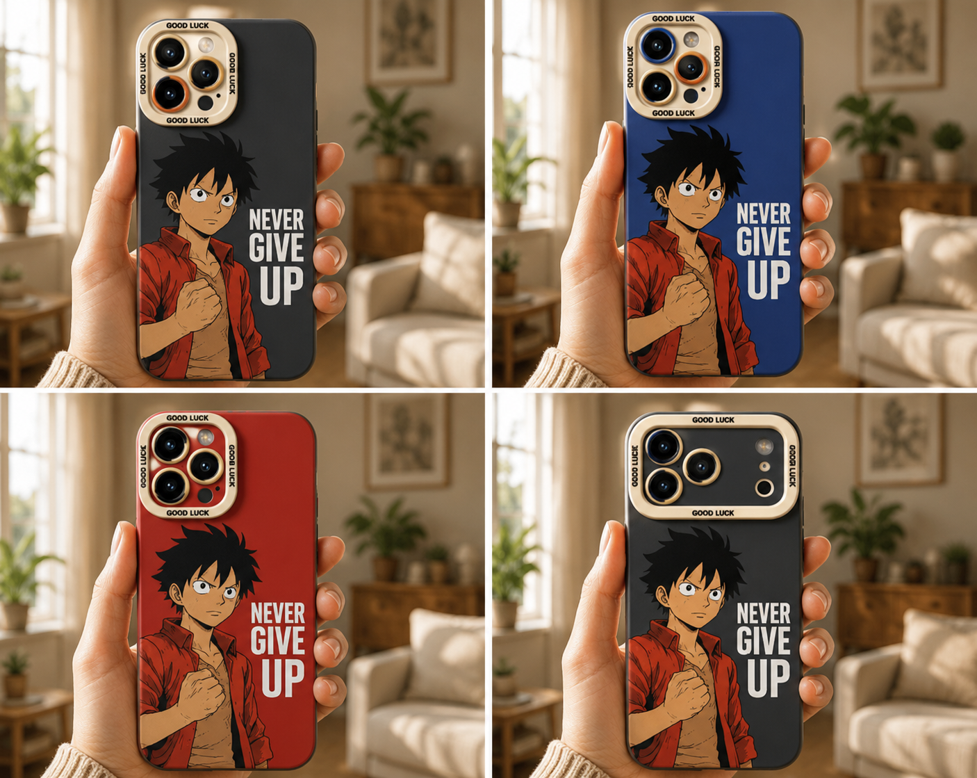 ✨ Never Give Up Anime Warrior | Premium Designer iPhone Cover