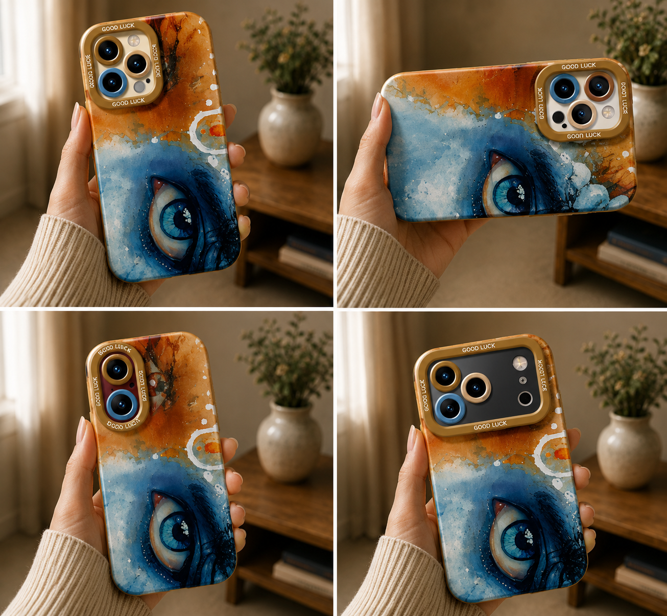 ✨ Divine Gaze Watercolor Art | Premium Designer iPhone Cover