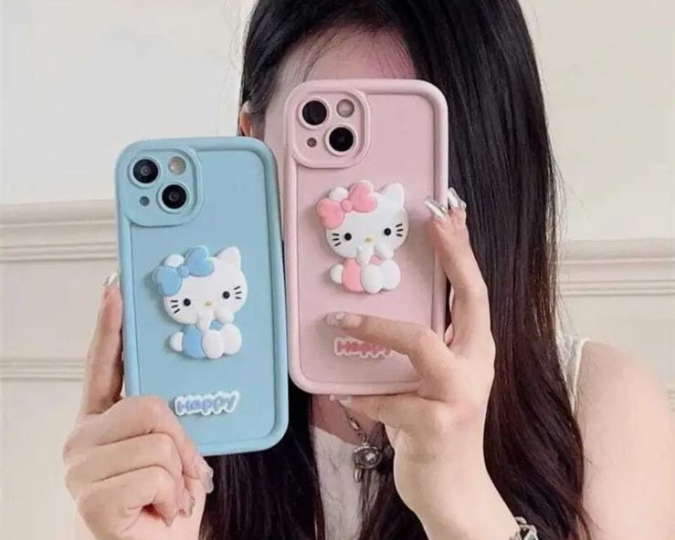 Cute Stitch 3D Soft Silicone Case - Black
