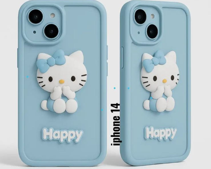 Cute Stitch 3D Soft Silicone Case - Black