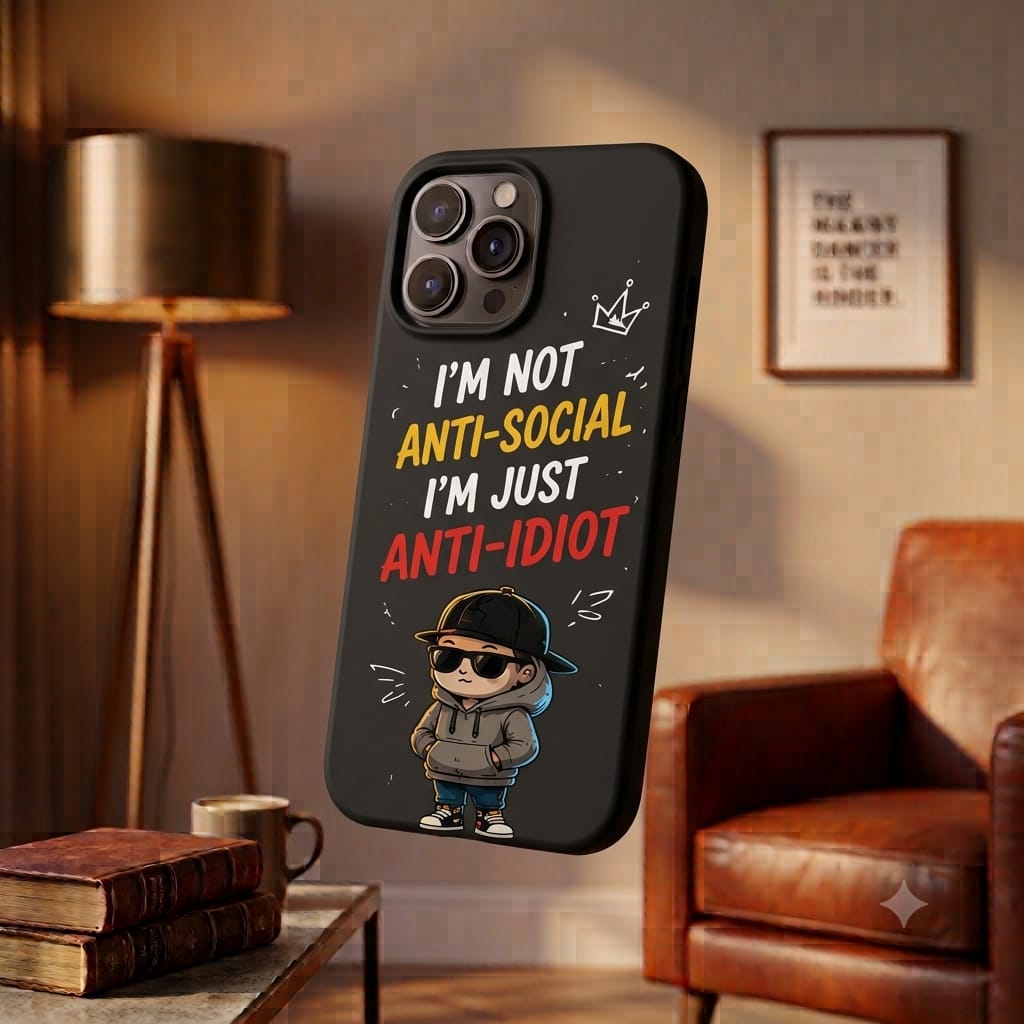 I'm Not Anti Social I'm Just Anti Idiot Printed Phone Cover