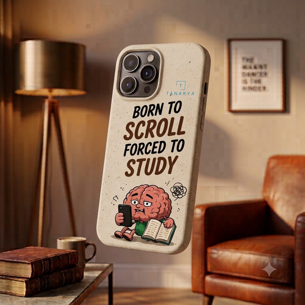 Born To Scroll Forced To Study Printed Phone Cover