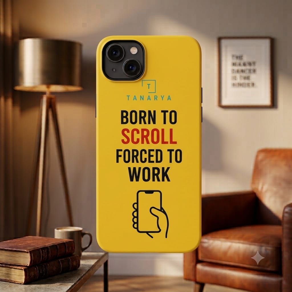 Born To Scroll Forced To Work Printed Phone Cover