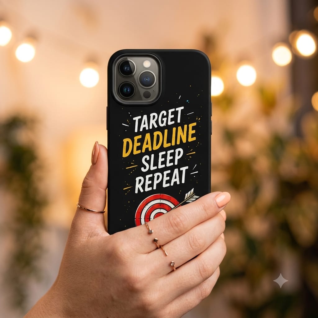 Target Deadline Sleep Repeat Printed Phone Cover