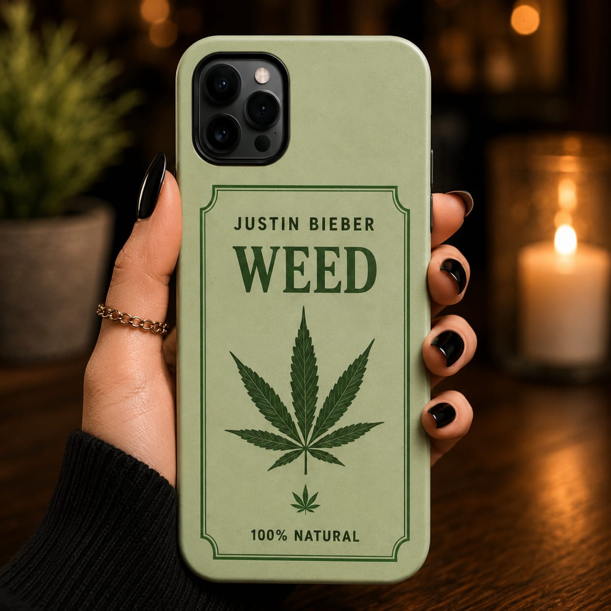 Justin Bieber Weed Green Smoke Printed Phone Cover