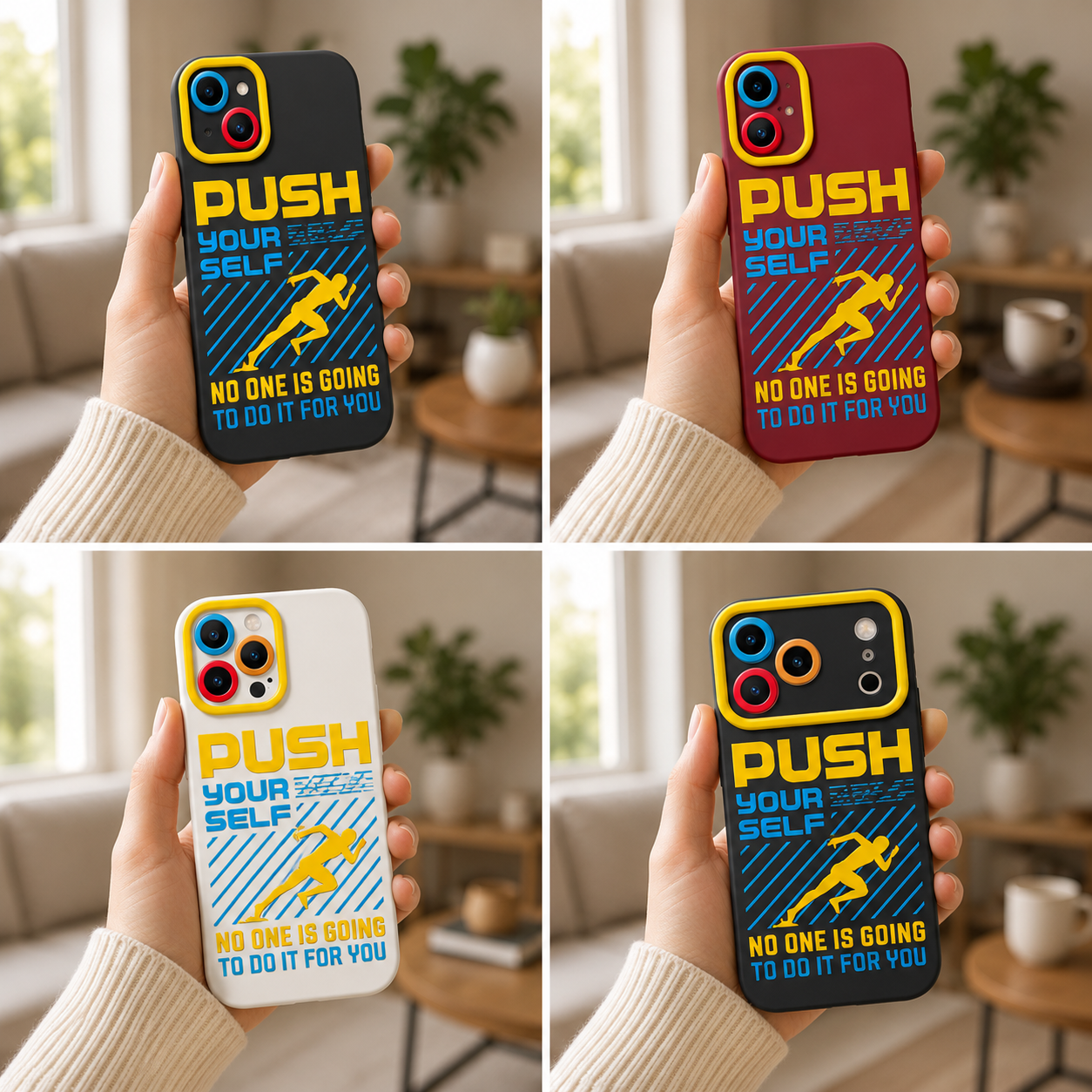 ✨ Motivational Runner Push Yourself | Premium Designer iPhone Cover