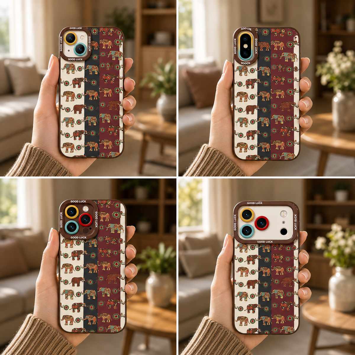 ✨ Elephant Harmony Vibrant Pattern | Premium Designer iPhone Cover