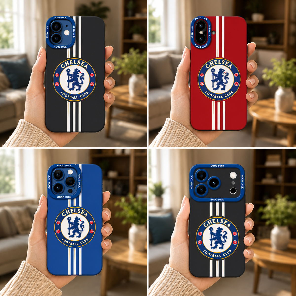 ✨ Blue Lion Pride Sport Stripe | Premium Designer iPhone Cover