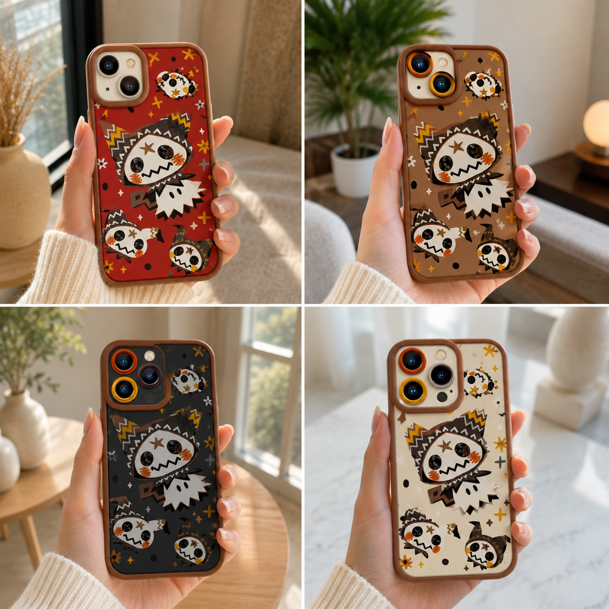 Charming Doodle Ghosts Silicone Case