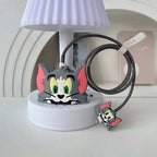 Iphone Charger Case Cover Combo - Tom & Jerry (4 Piece Set )