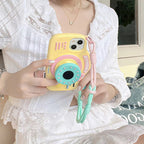3D Cartoon Cute Camera Handbag Phone Holder Silicone Rubber iPhone Case