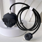 Iphone Charger Case Cover - Drip Skull - 4 Piece Set (With Wire Protector)