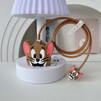 Iphone Charger Case Cover Combo - Tom & Jerry (4 Piece Set )