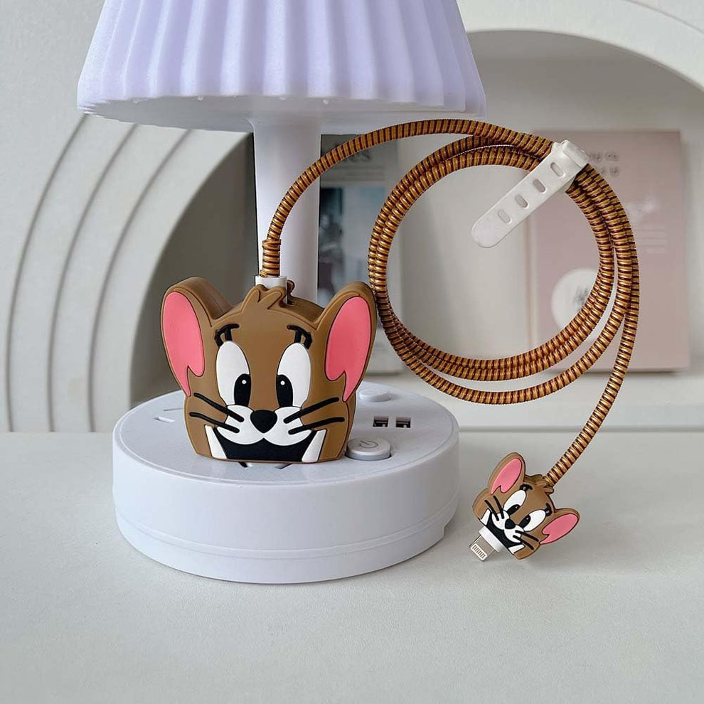 Iphone Charger Case Cover Combo - Tom & Jerry (4 Piece Set )