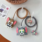 Iphone Charger Case Cover Combo - Tom & Jerry (4 Piece Set )