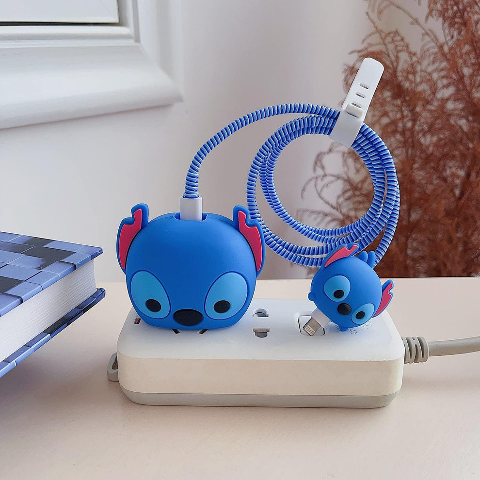 Iphone Charger Case Cover - Blue Dragon 4 Piece Set (With Wire Protector)