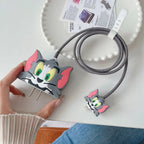 Iphone Charger Case Cover Combo - Tom & Jerry (4 Piece Set )